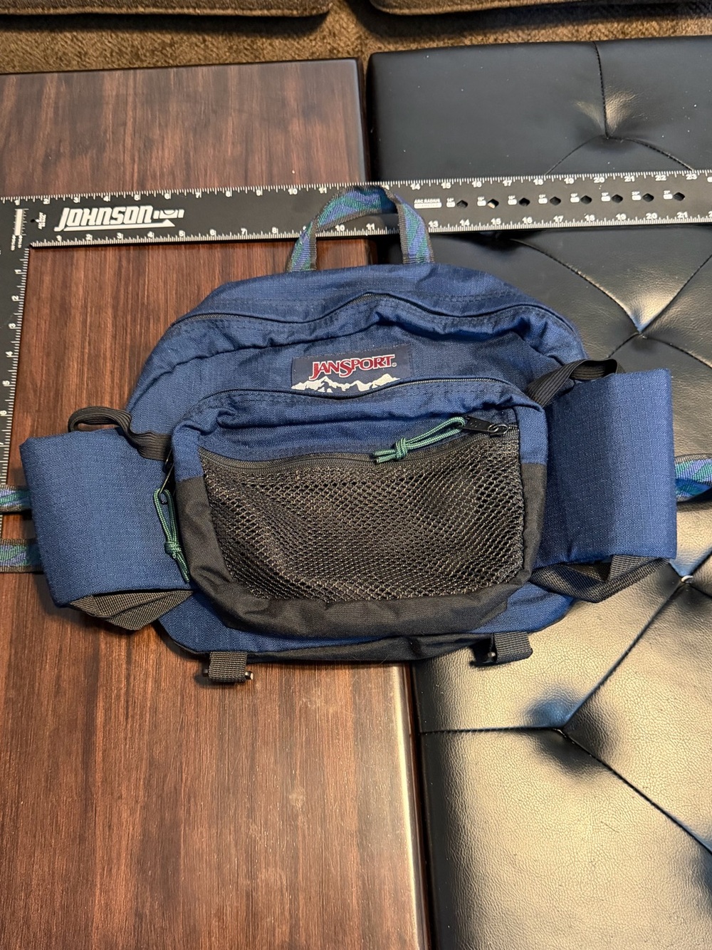 Vintage 1990 Jansport Navy and Black Belt Bag/ Day Bag #Hiking